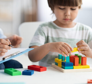 A child undergoing a Neuropsychological evaluation