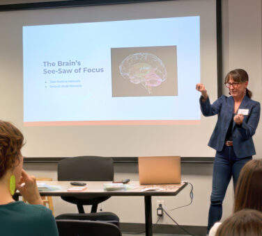Dr. Liz Adams presenting on ADHD in women